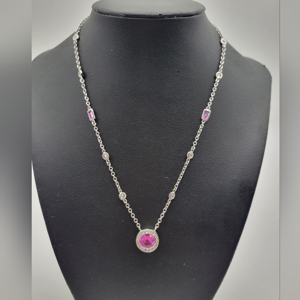 Sterling Silver Art Deco Ruby Choker necklace